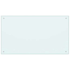 vidaXL Keitti&ouml;n roiskesuoja valkoinen 100x60 cm karkaistu lasi