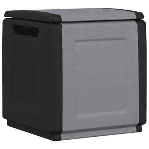 vidaXL Puutarhan s&auml;ilytyslaatikko 54x53x57 cm 130 l harmaa ja musta