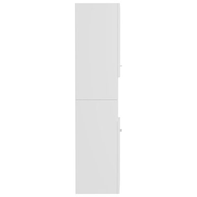 vidaXL Kylpyhuonekaappi korkeakiilto valkoinen 30x30x130 cm lastulevy