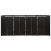 vidaXL Nelj&auml;n roska-astian vaja musta 274x80x117 cm polyrottinki