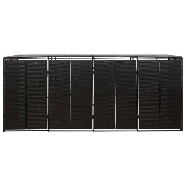 vidaXL Nelj&auml;n roska-astian vaja musta 274x80x117 cm polyrottinki