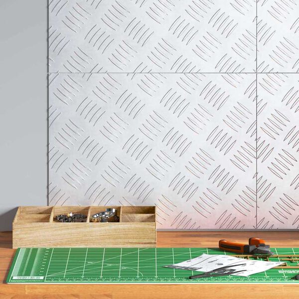 vidaXL Portaan askelma Suorakaide 4 pcs Hopea 40 x 30 cm Alumiini