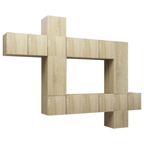 vidaXL 10-osainen TV-kaappisarja Sonoma-tammi tekninen puu