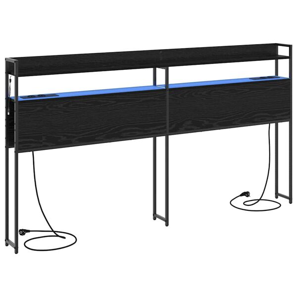 vidaXL S&auml;ilytysp&auml;&auml;ty hyllyll&auml; p&auml;&auml;tyll&auml; Musta tammi 200 cm Tekninen puu