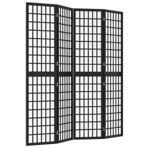 vidaXL Tilanjakaja 4 paneelia japanilaistyylinen 160x170 cm musta