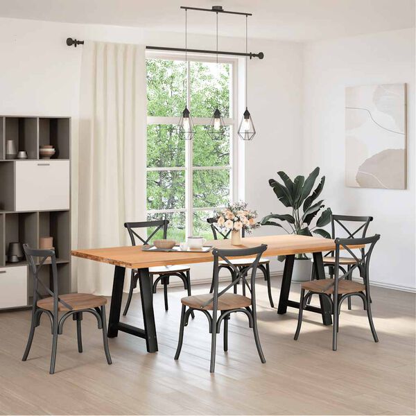 vidaXL Ruokapöydän jalat A-muotoiset 2 kpl musta 70x(72-73) cm teräs