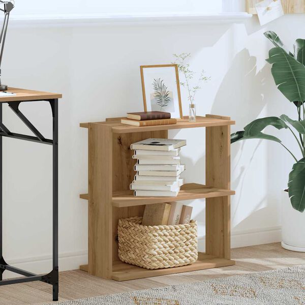 vidaXL kirjahylly 3-kerroksinen Artisan Oak 60x30x60 cm tekninen puu