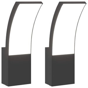 vidaXL LED Ulkosein&auml;valot 2 kpl musta valualumiini