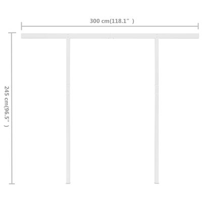 vidaXL Manuaalisesti kelattava markiisi tolpilla 3x2,5 m kerma