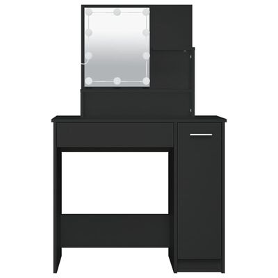 VidaXL Peilipöytä LED-valoilla musta 86,5x35x136 cm