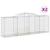 vidaXL Kaarevat kivikorit 2 kpl 300x50x100/120 cm galvanoitu rauta