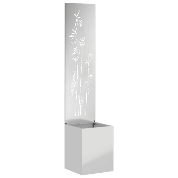 vidaXL Puutarhan yksityisyyden verho Kukallinen Hopea 32 x 140 cm