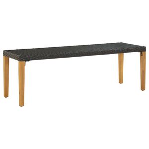 vidaXL Puutarhapenkki 80 cm polyrottinki musta
