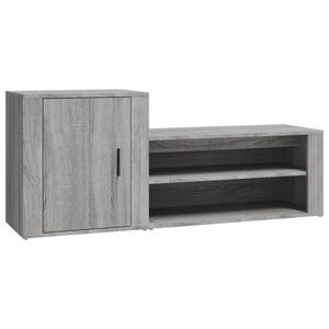vidaXL Kenk&auml;kaappi harmaa Sonoma 130x35x54 cm tekninen puu