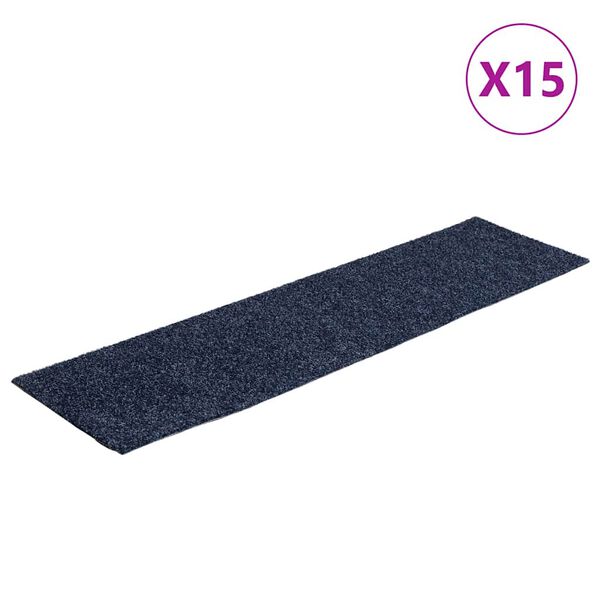 vidaXL Porrasmatot itseliimautuvat 15 kpl 76x20 cm harmaansininen suorakaiteen muotoinen