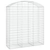 vidaXL Kaareva kivikori 150x50x160/180 cm galvanoitu rauta