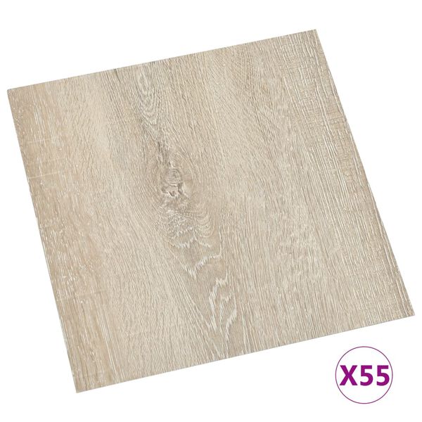 vidaXL Itsekiinnittyvä lattialankku 55 kpl PVC 5,11 m² beige