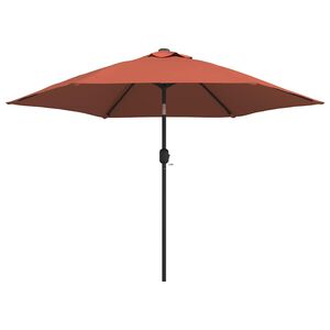 vidaXL Aurinkovarjo LED-valot ja ter&auml;stolppa 300 cm terrakotta