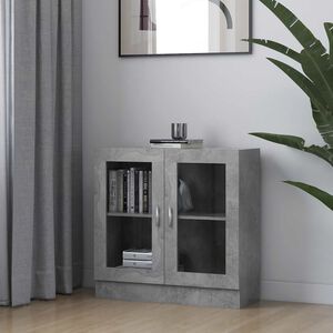 vidaXL Vitriinikaappi betoninharmaa 82,5x30,5x80 cm tekninen puu