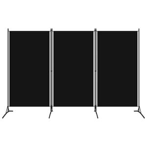 vidaXL 3-paneelinen tilanjakaja musta 260x180 cm