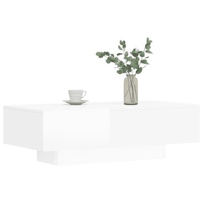 vidaXL Sohvapöytä korkeakiilto valkoinen 100x49,5x31 cm tekninen puu