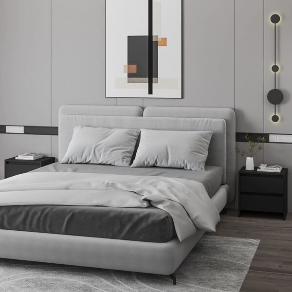 vidaXL Y&ouml;p&ouml;yd&auml;t 2 kpl musta 45x34,5x44,5 cm lastulevy