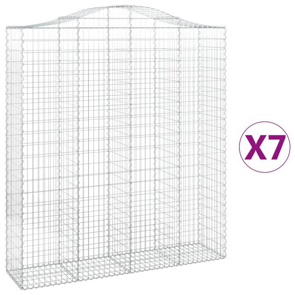 vidaXL Kaarevat kivikorit 7 kpl 200x50x220/240 cm galvanoitu rauta