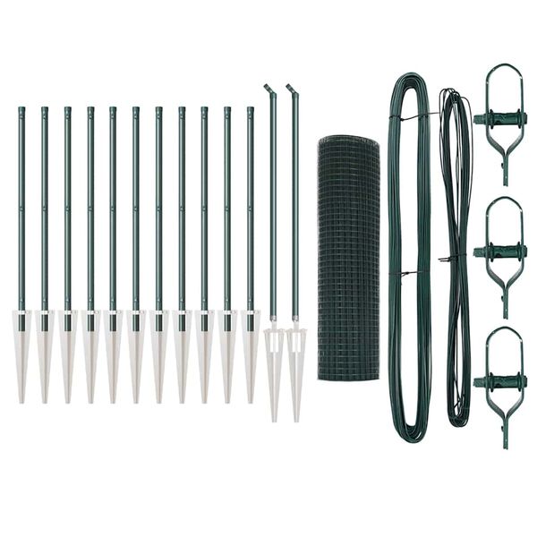 vidaXL Aitalatu Vihre&auml; 25 x 0,8 m (16 x 16 mm verkko) Ter&auml;s ja PVC