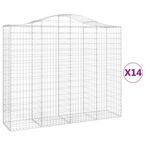 vidaXL Kaarevat kivikorit 14 kpl 200x50x160/180 cm galvanoitu rauta