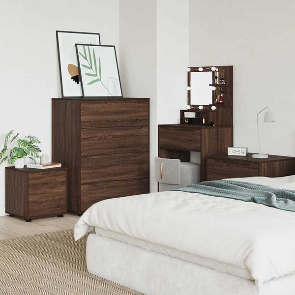 vidaXL Kylpyhuonekaappi Ruskea tammi 40,5 x 40 x 44 cm Tekninen puu