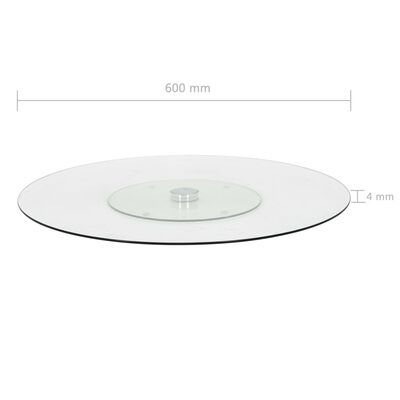 vidaXL Pyörivä tarjoilulautanen läpinäkyvä 60 cm karkaistu lasi