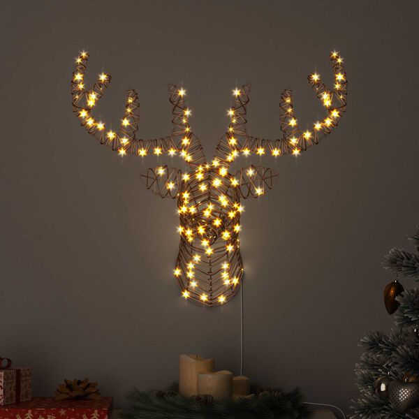 vidaXL Poron vet&auml;m&auml; joulusleigh L&auml;mmin valkoinen Rottinki