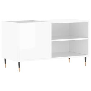 vidaXL LP-levyjen s&auml;ilytyskaappi korkeakiilto valk. 85x38x48 cm puu