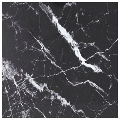 vidaXL Pöytälevy musta 40x40 cm 6 mm karkaistu lasi marmorikuvio