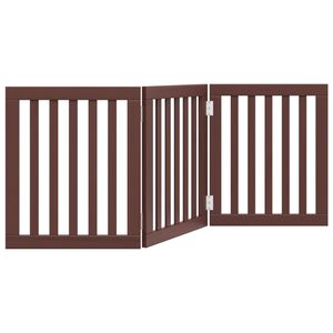 vidaXL Koiraportti kokoontaittuva 3 paneelia ruskea 150 cm poppelipuu