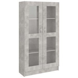 vidaXL Vitriinikaappi betoninharmaa 82,5x30,5x150 cm tekninen puu