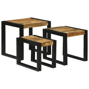 vidaXL Pes&auml;taulu 3 kpl Ruskea ja musta 50 x 40 x 45 cm
