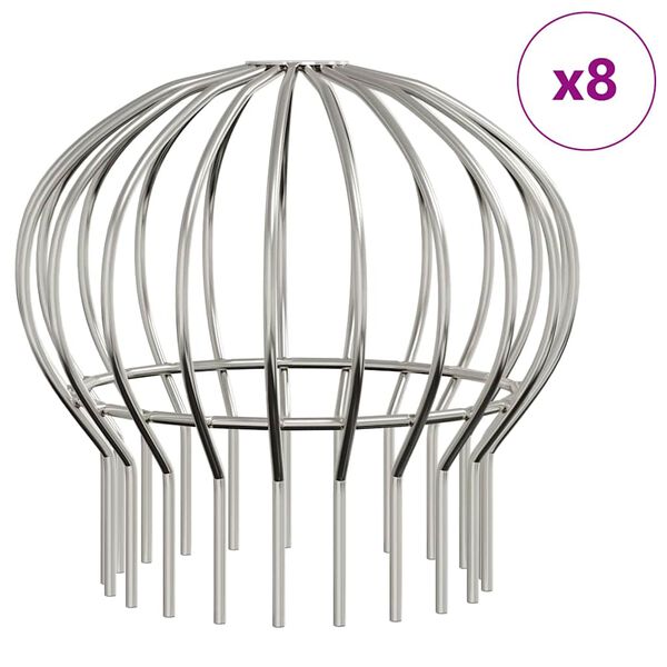 vidaXL R&auml;nnin lehden suojus 8 pcs Hopea 160 mm Ruostumaton ter&auml;s