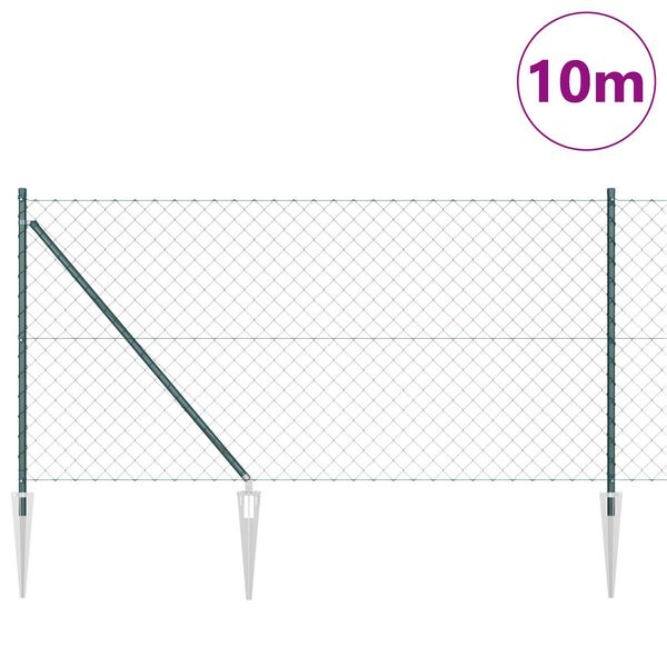 vidaXL Aitalatu Vihre&auml; 10 x 1 m (60 x 60 mm verkko) Ter&auml;s ja PVC