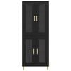 vidaXL Korkea kaappi Musta tammi. 69,5 x 34 x 180 cm Tekninen puu