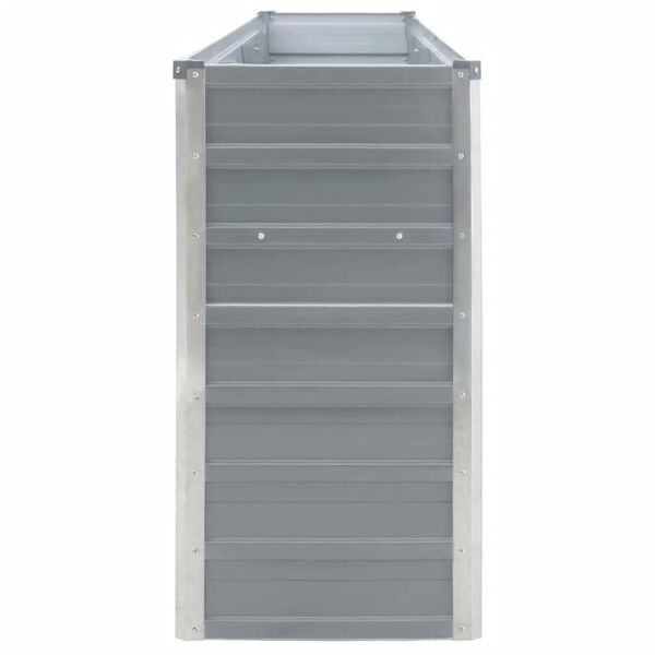 vidaXL Korotettu puutarhalaatikko 320x40x77 cm galvanoitu harmaa