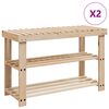 vidaXL 2-in-1 Kenk&auml;penkki 2 kpl kiinte&auml; puu