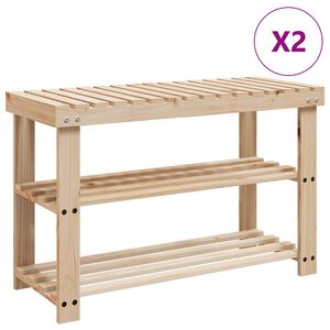 vidaXL 2-in-1 Kenk&auml;penkki 2 kpl kiinte&auml; puu