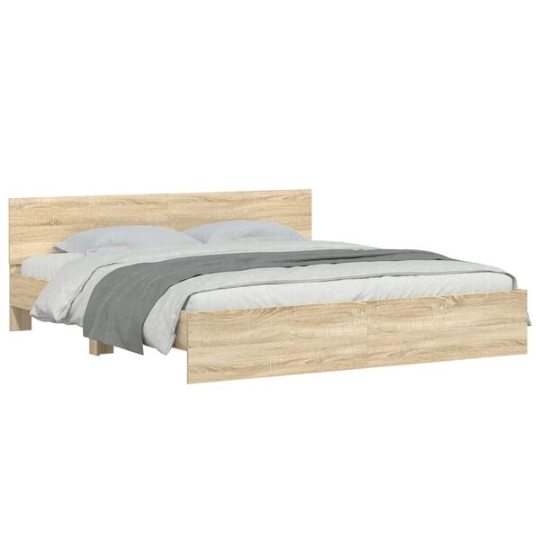 vidaXL S&auml;ngynrunko p&auml;&auml;dyll&auml; Sonoma-tammi 200x200 cm