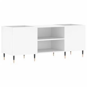 vidaXL LP-levyjen s&auml;ilytyskaappi valkoinen 121x38x48 cm tekninen puu