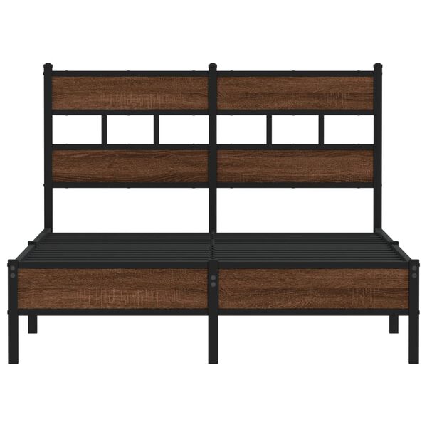 vidaXL Sängynrunko ilman patjaa ruskea tammi 120x200 cm tekninen puu