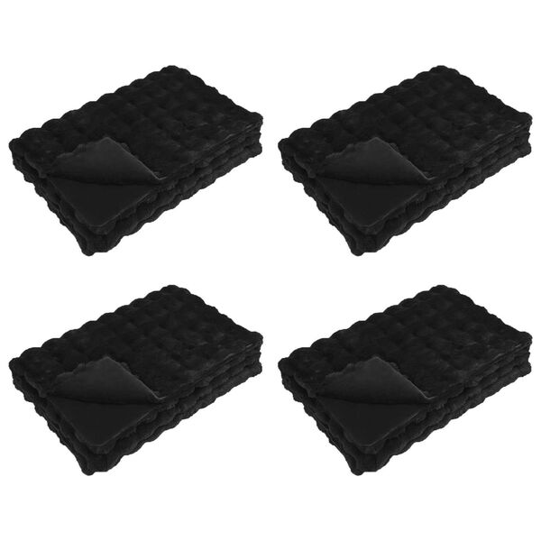 vidaXL Tekoturkki Jäniksen Peitto 4 pcs Musta 130 x 150 cm Polyesteri