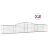 vidaXL Kaarevat kivikorit 15 kpl 400x50x60/80 cm galvanoitu rauta