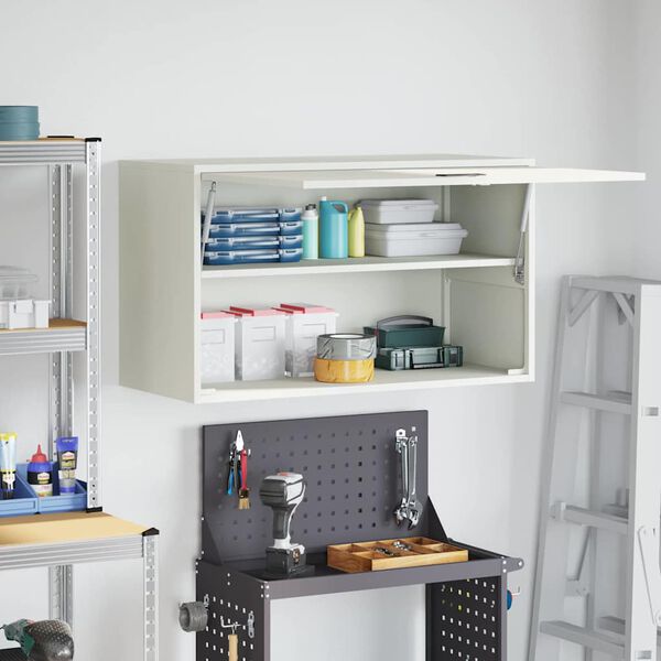 vidaXL Sein&auml;hylly autotalliin Valkoinen 90 x 40 x 53 cm