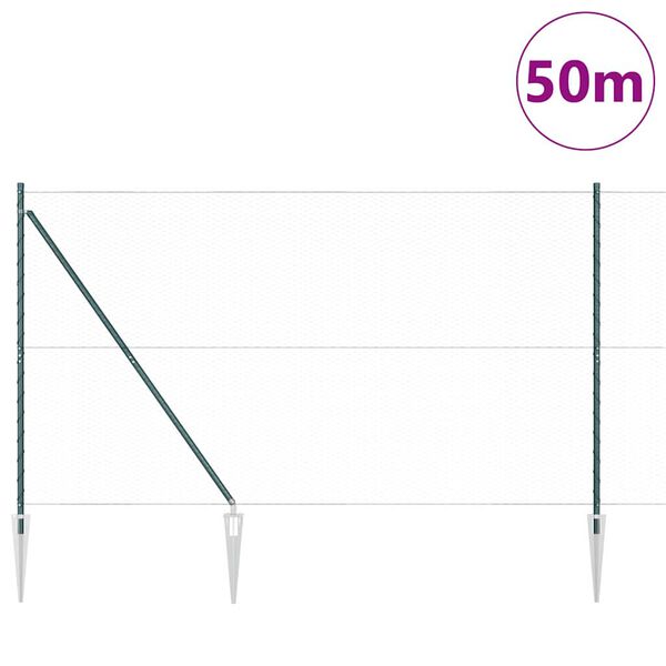 vidaXL Aitalatu Vihre&auml; 50 x 1,6 m (25 mm verkko) Ter&auml;st&auml; ja PVC:t&auml;